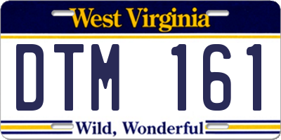 WV license plate DTM161