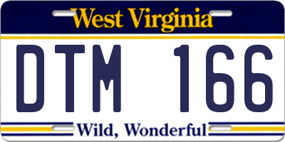 WV license plate DTM166
