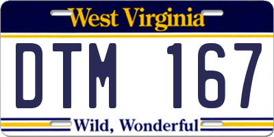 WV license plate DTM167