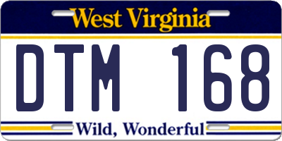 WV license plate DTM168