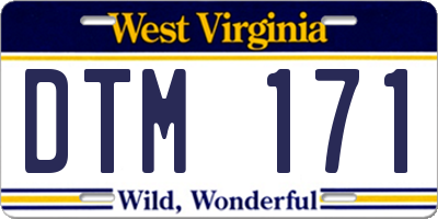WV license plate DTM171
