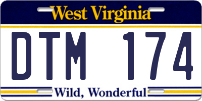 WV license plate DTM174