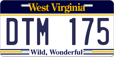 WV license plate DTM175