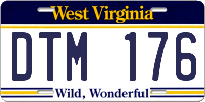 WV license plate DTM176