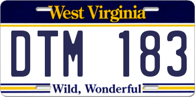 WV license plate DTM183