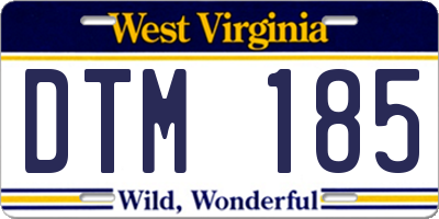 WV license plate DTM185