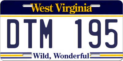 WV license plate DTM195