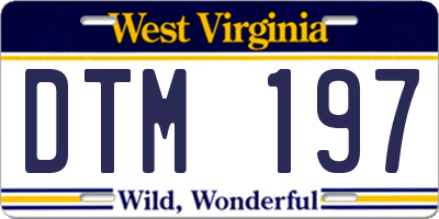 WV license plate DTM197