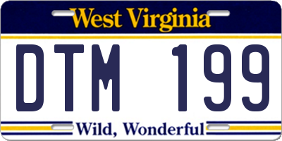 WV license plate DTM199