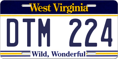 WV license plate DTM224