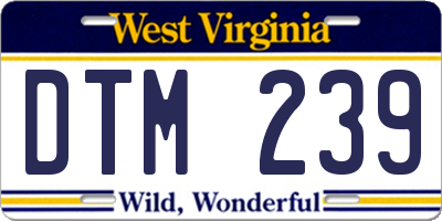 WV license plate DTM239