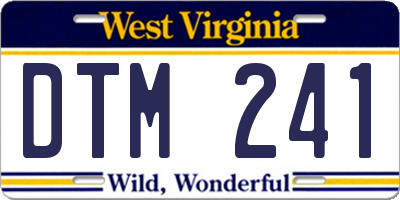 WV license plate DTM241
