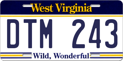 WV license plate DTM243