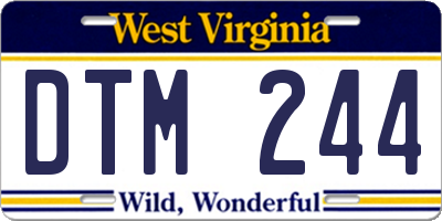 WV license plate DTM244