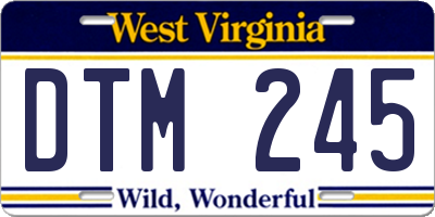 WV license plate DTM245