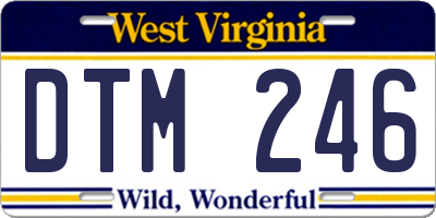 WV license plate DTM246