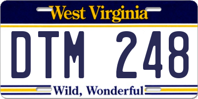 WV license plate DTM248