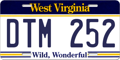 WV license plate DTM252