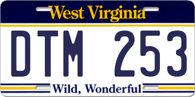 WV license plate DTM253