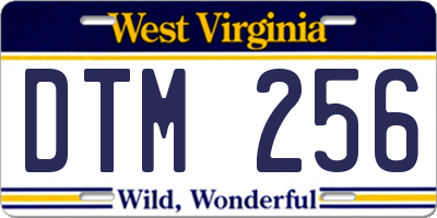 WV license plate DTM256