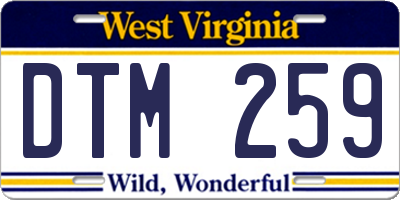 WV license plate DTM259