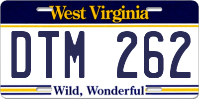 WV license plate DTM262