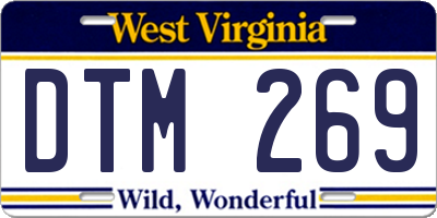 WV license plate DTM269