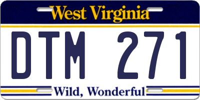 WV license plate DTM271