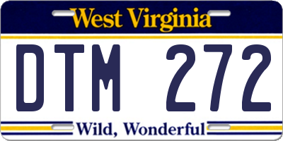 WV license plate DTM272