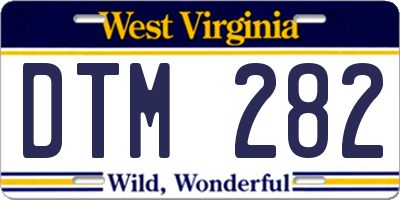WV license plate DTM282