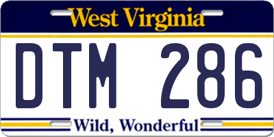 WV license plate DTM286