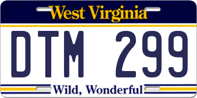 WV license plate DTM299