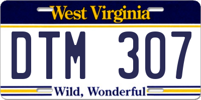 WV license plate DTM307