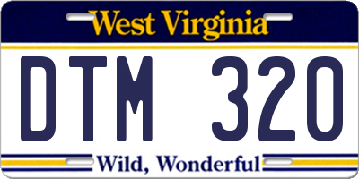 WV license plate DTM320