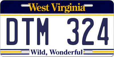 WV license plate DTM324