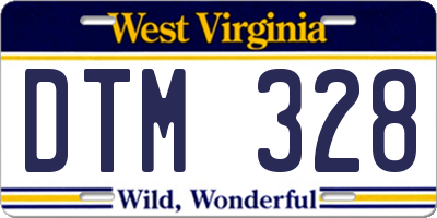 WV license plate DTM328