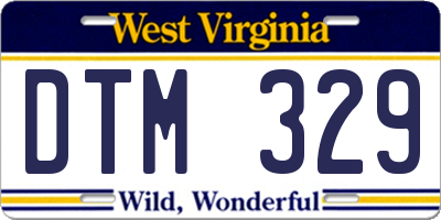 WV license plate DTM329