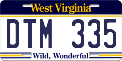 WV license plate DTM335