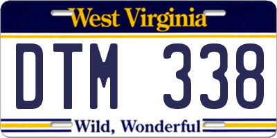 WV license plate DTM338