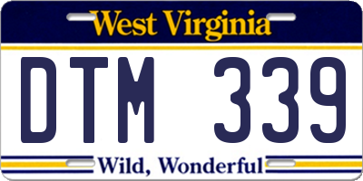 WV license plate DTM339