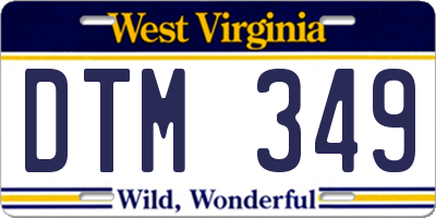 WV license plate DTM349