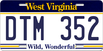 WV license plate DTM352
