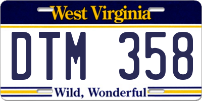 WV license plate DTM358