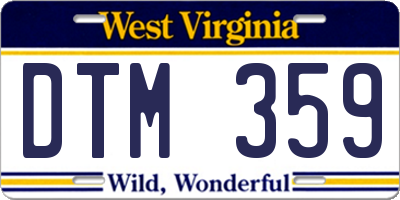 WV license plate DTM359