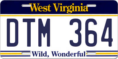 WV license plate DTM364