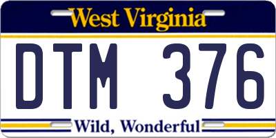 WV license plate DTM376