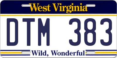 WV license plate DTM383
