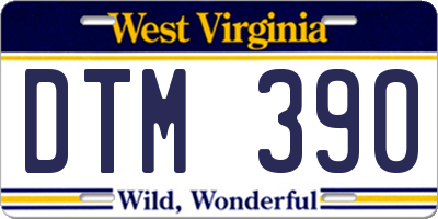 WV license plate DTM390