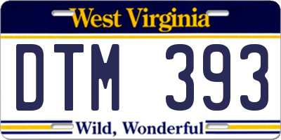 WV license plate DTM393
