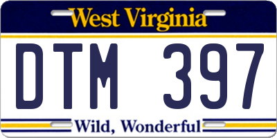 WV license plate DTM397